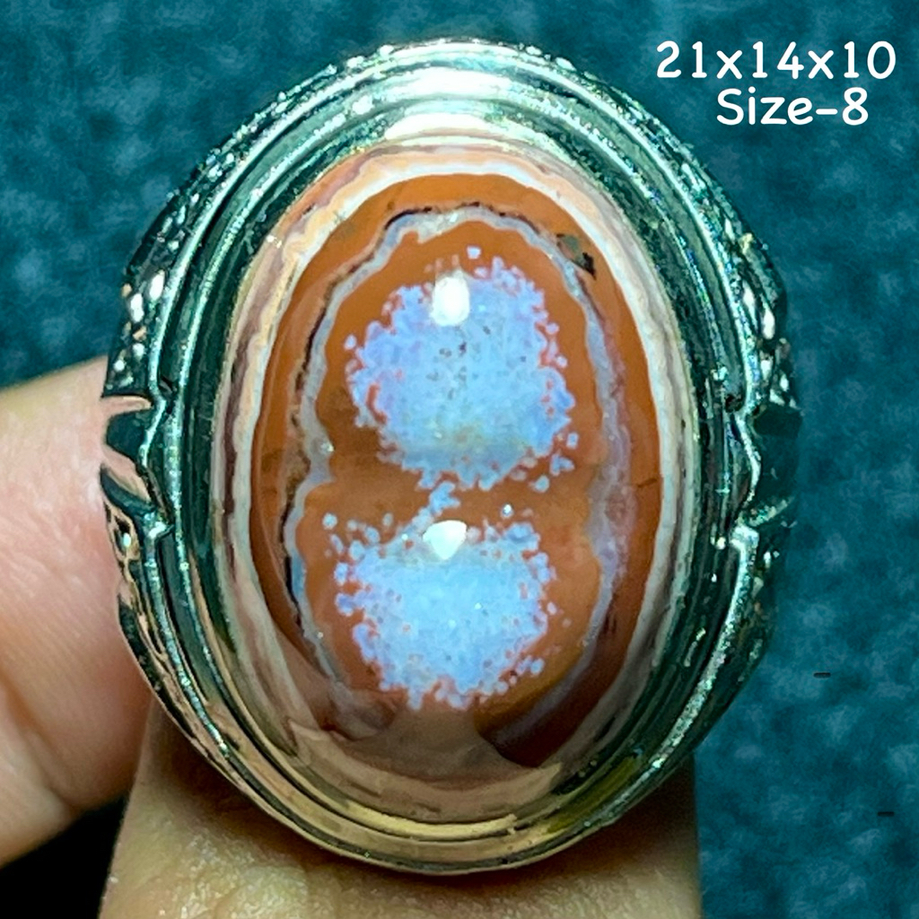 Cincin Batu Akik Natural Angka 8 (Asli Alam)