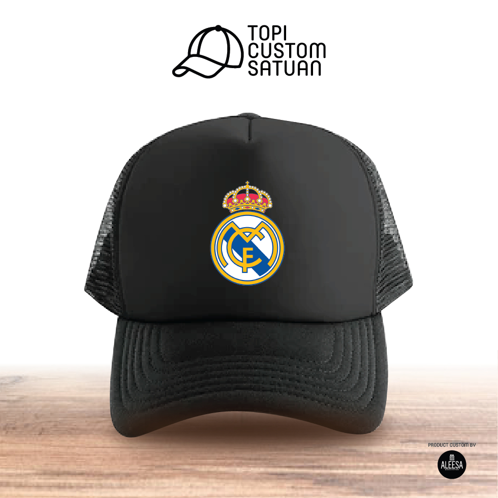 Topi custom satuan untuk remaja dan dewasa bola/ topi bola / Real Madrid 2