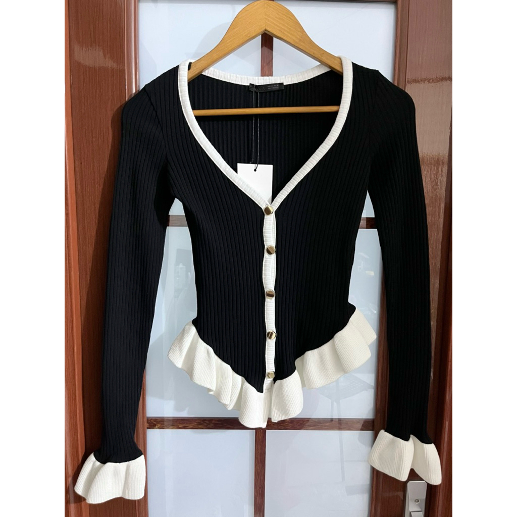 Zara original ruffled cardigan