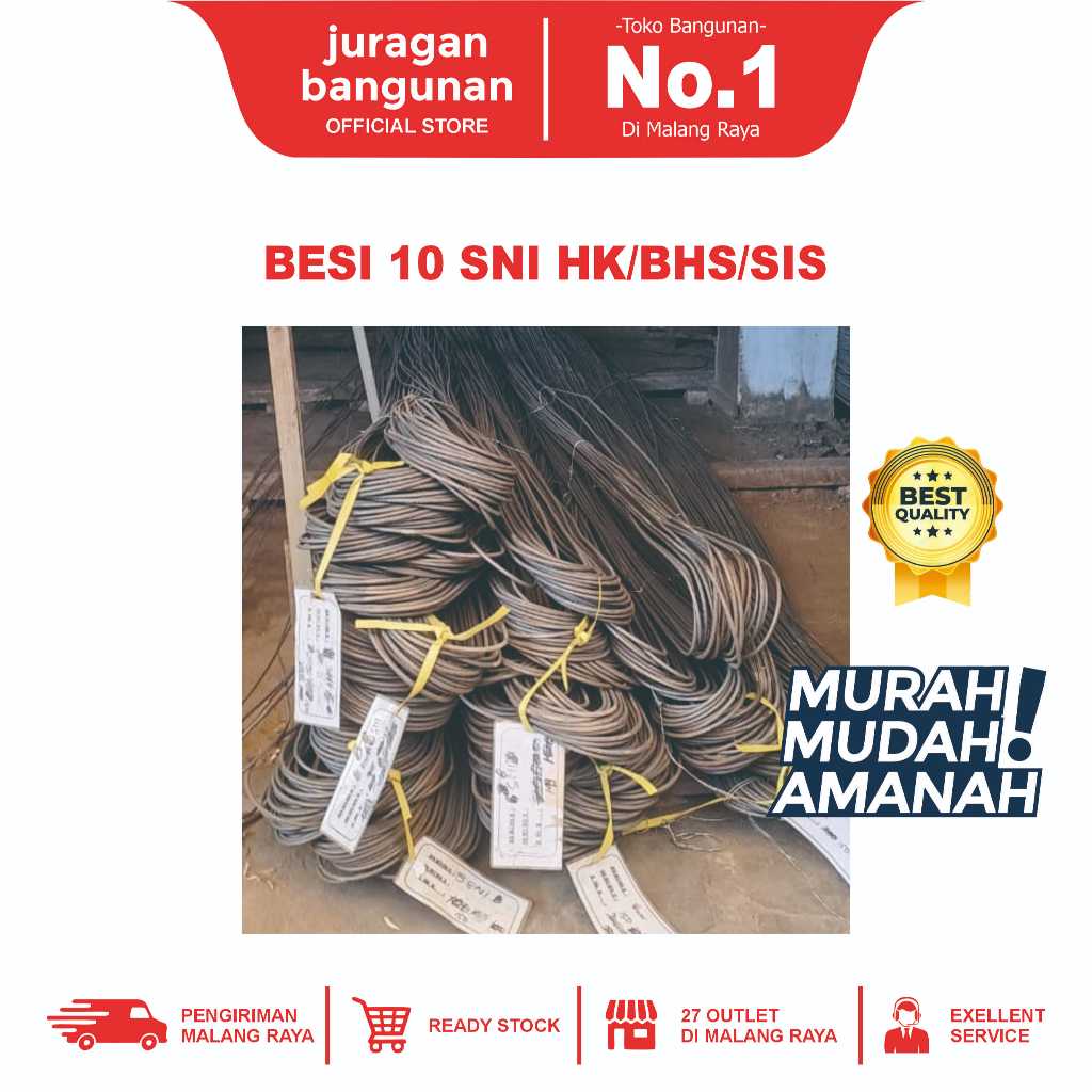 BESI BETON 10 SNI A - BESI BETON MALANG - BESI BETON MURAH MALANG - BESI BETON 10 SNI A MALANG
