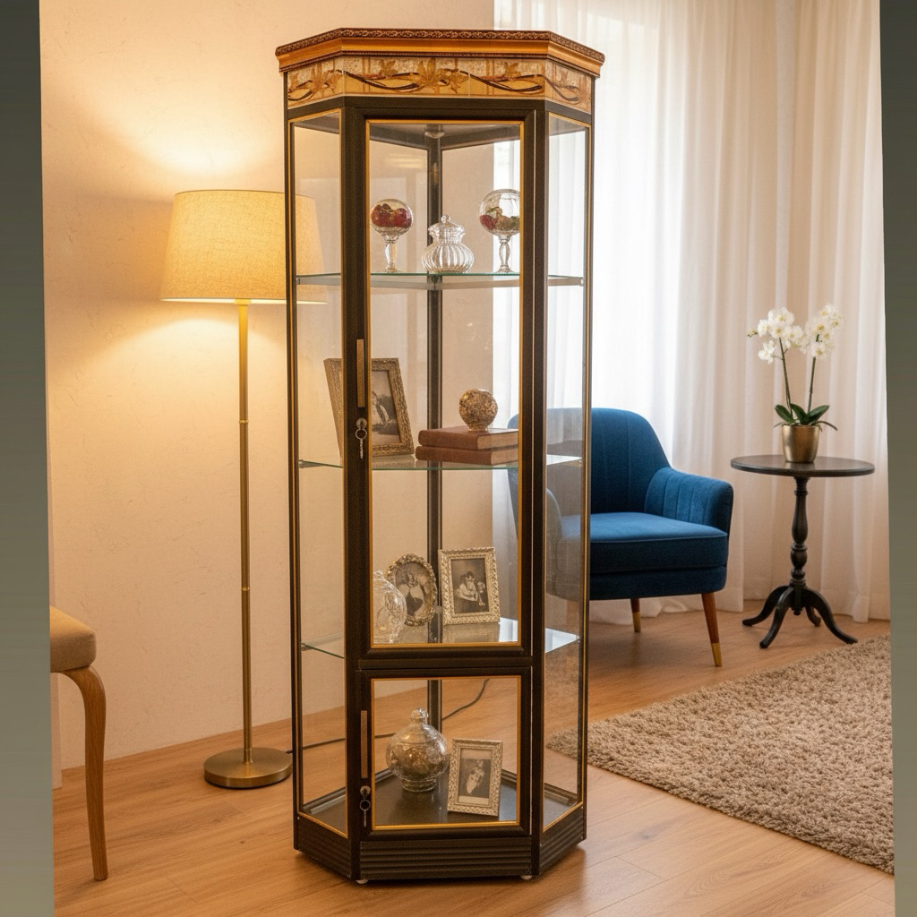 Lemari Piala / Lemari Pojok Full Kaca