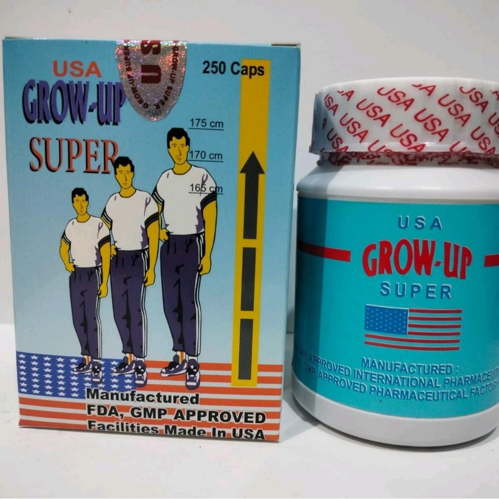 OBAT PENINGGI BADAN GROW UP SUPER USA ORIGINAL PENAMBAH TINGGI BADAN POSTUR TUBUH