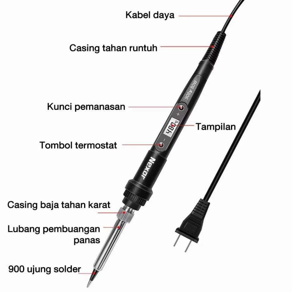 ￼Solder 908S 80W Digital Adjustable Temperature - Solder Digital 80W / Solder 80W Digital Adjustable