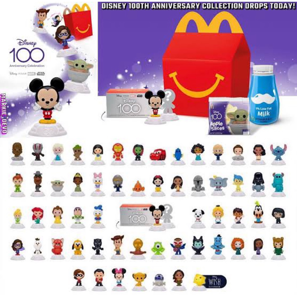 Disney 100th anniversarry mcd happy meal 2003 collaboration loose woody toystory elsa frozen mulan s