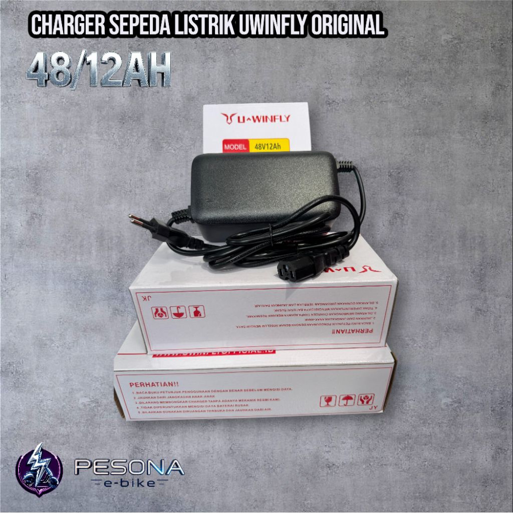 Charger/Cas Sepeda Listrik 48V12AH Original Uwinfly