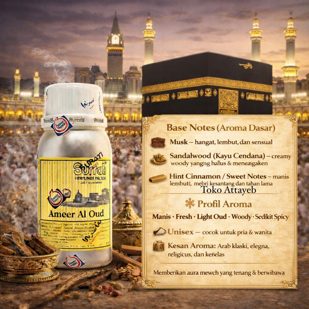 Ameer Oud Bibit Parfum Ameer Al Oud Surrati 100ml Original Bersegel