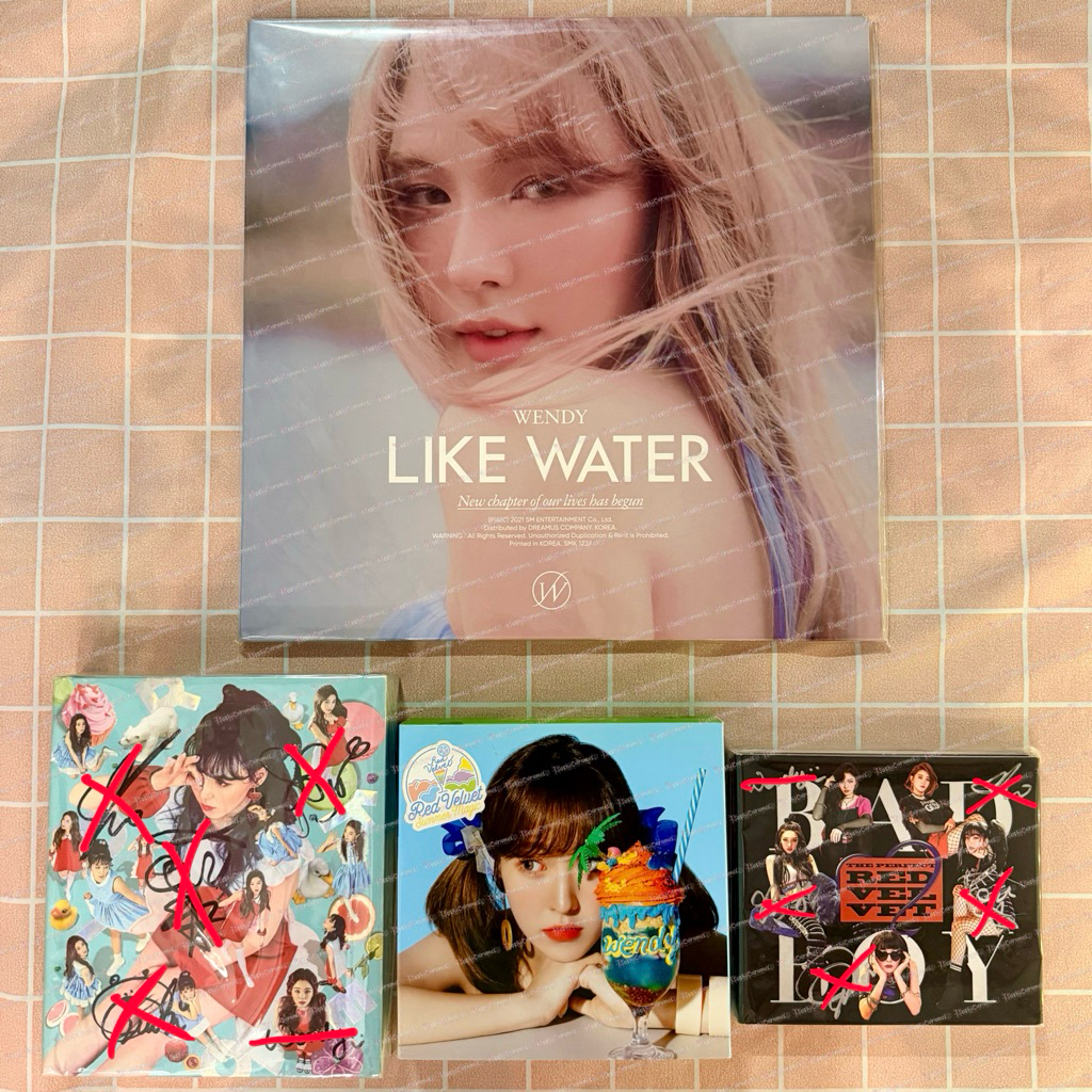 [ BACA DESC ] ALBUM ONLY VINYL LP RED VELVET LIKE WATER WENDY ROOKIE THE PERFECT VELVET BAD BOY SIGN