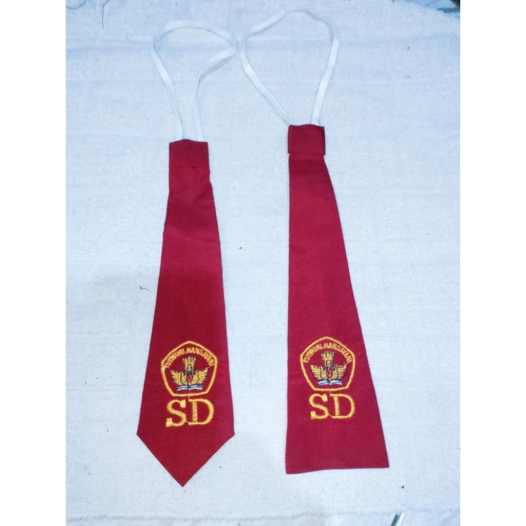 Dasi Sekolah dasi cincin SD Laki-Laki Perempuan Bordir Tutwuri Handayani ukuran 25 cm isi 10pcs