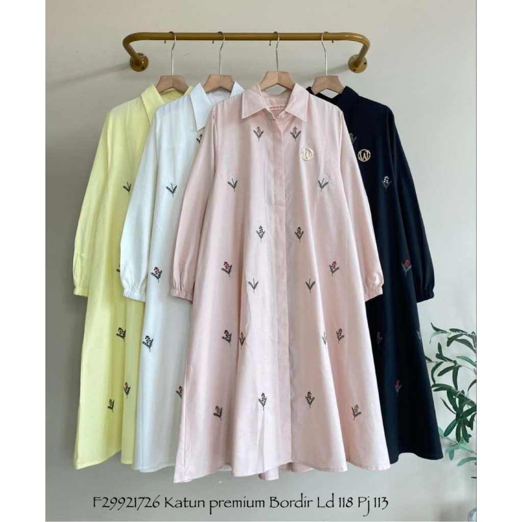 Long tunik katun bordir premium