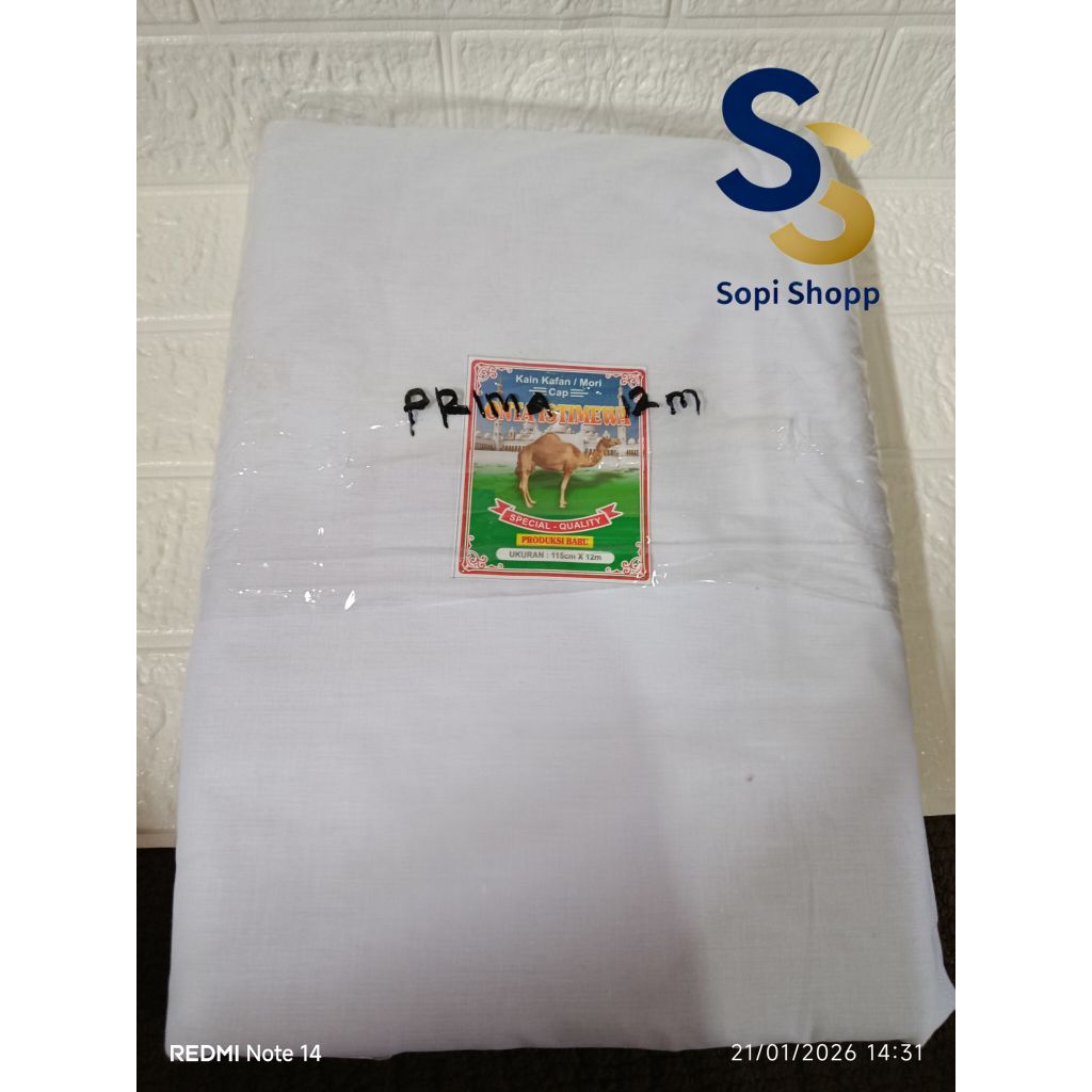 Kain mori prima putih untuk membatik tie dye shibori jumputan lebar 105cm