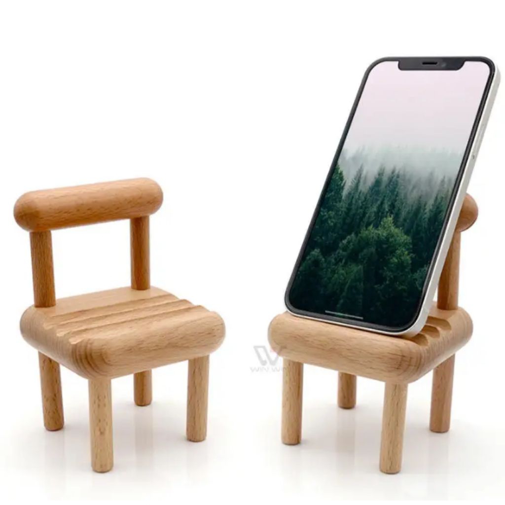 Stand Holder HP Kursi Wooden / Holder Hp Kayu