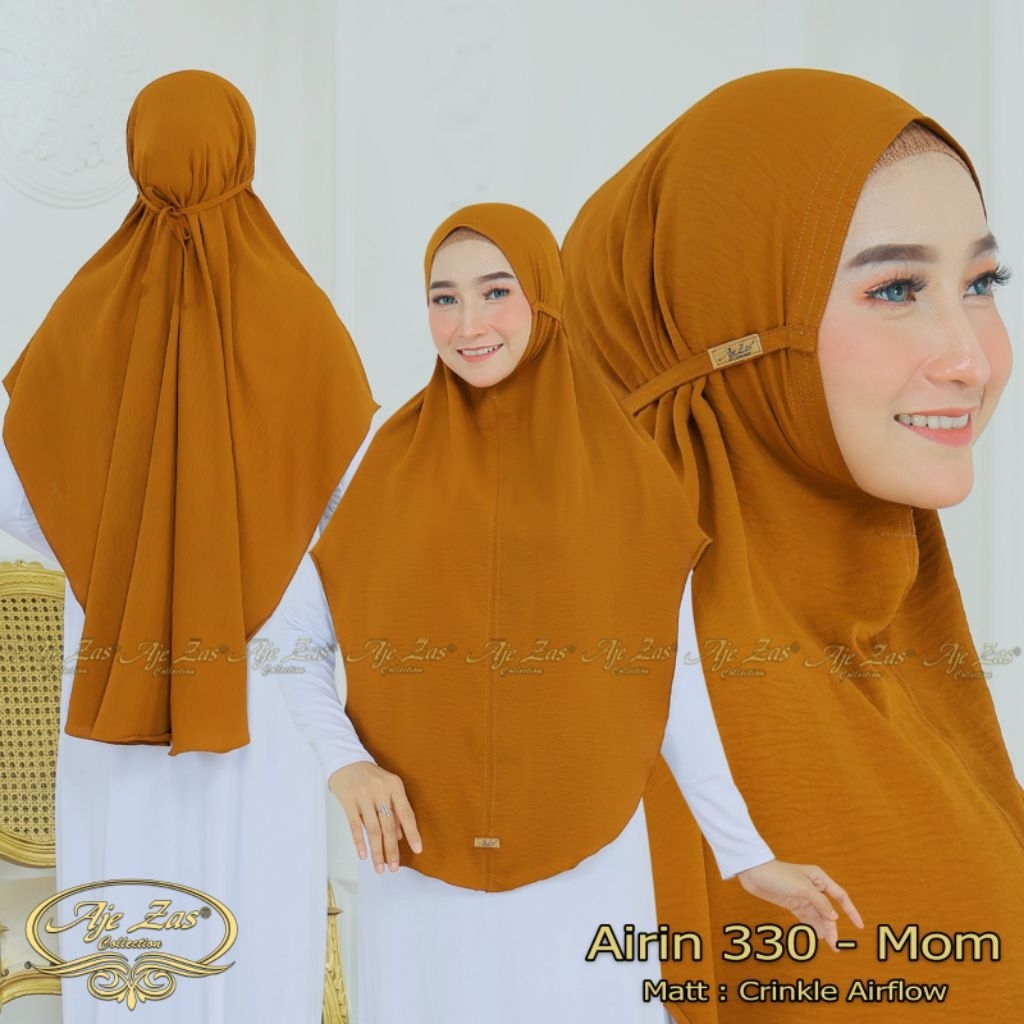 AJE ZAS - Hijab Crinkle Bergo Tali Tanpa Pet Kode-AIRIN Matt Crinkle Airflow