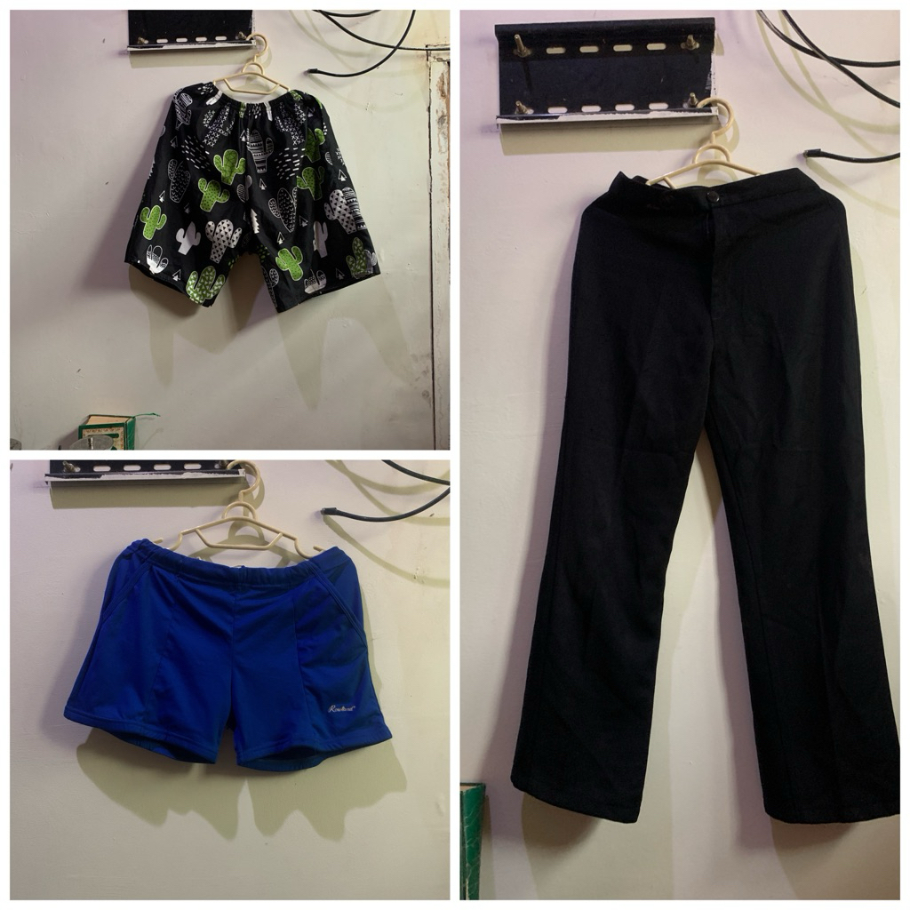 celana pendek preloved short pants biru birel elektrik RoroLand kulot panjang hitam Exclusive