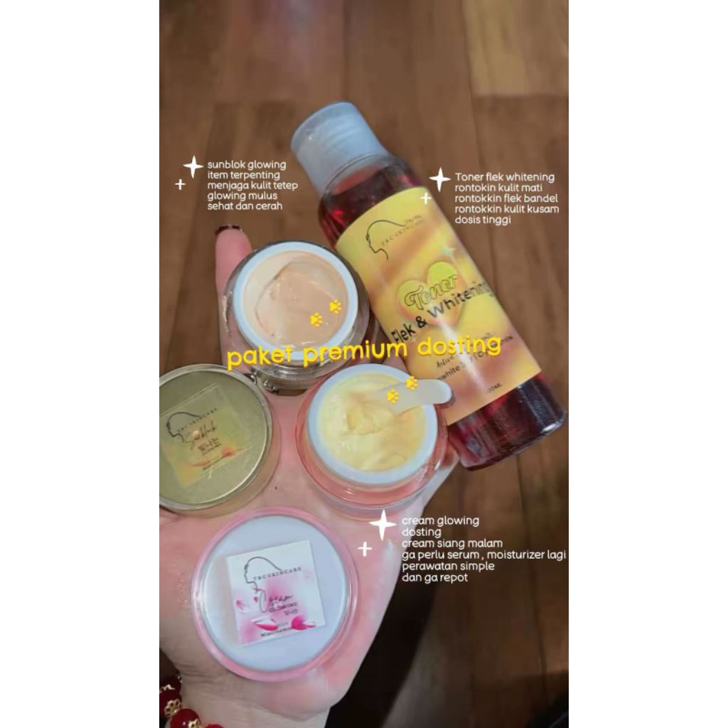 trc skincare paket combo , toner flek, sunblock dan cream glowing