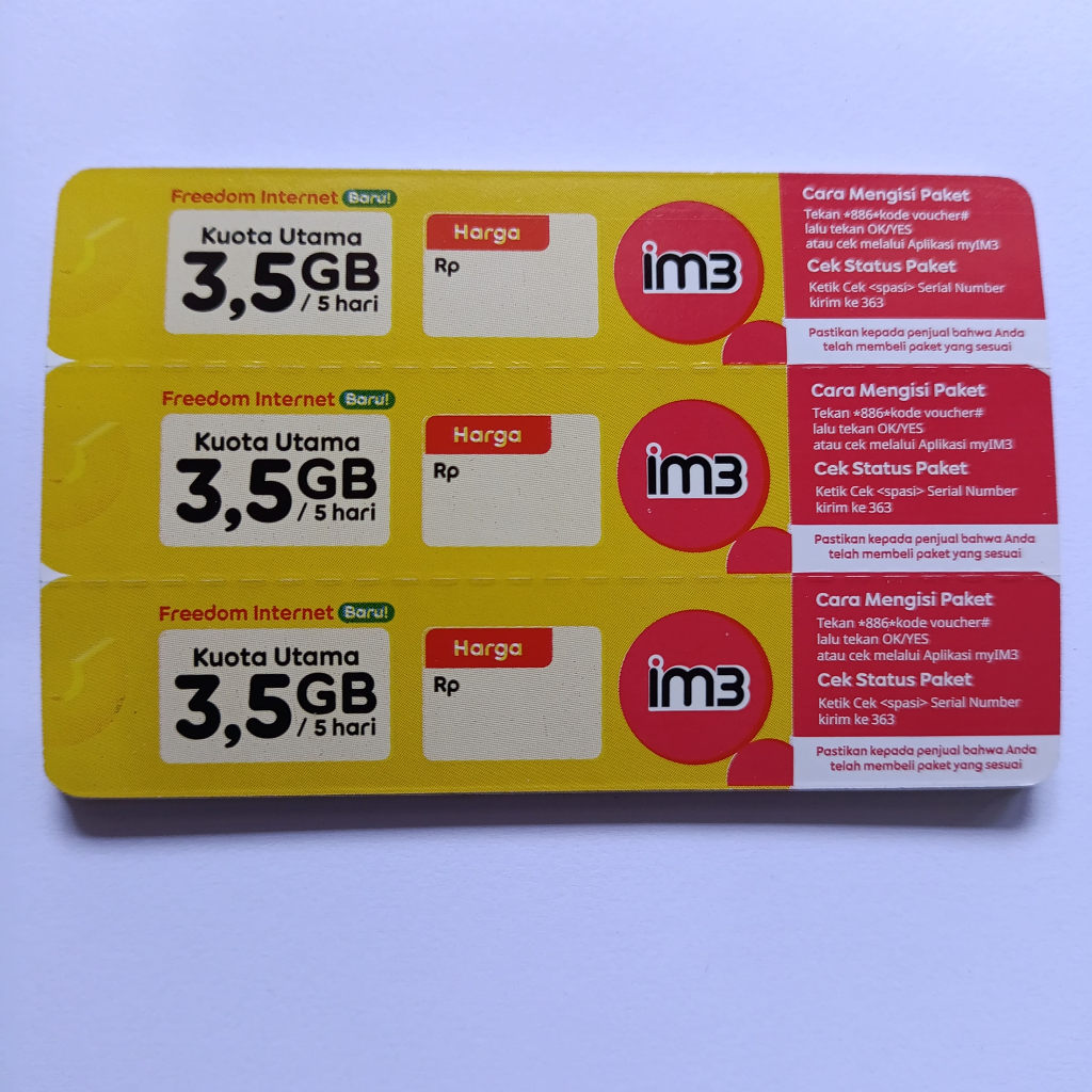 Voucher Indosat im3 kuota 3.5 gb 5 hari