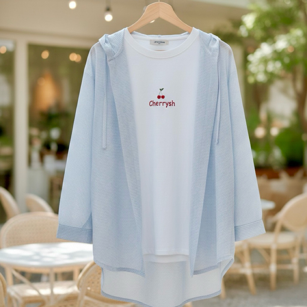 Parley Set 2in1 Jaket Parley dan Kaos Cherrysh - NUNANANU