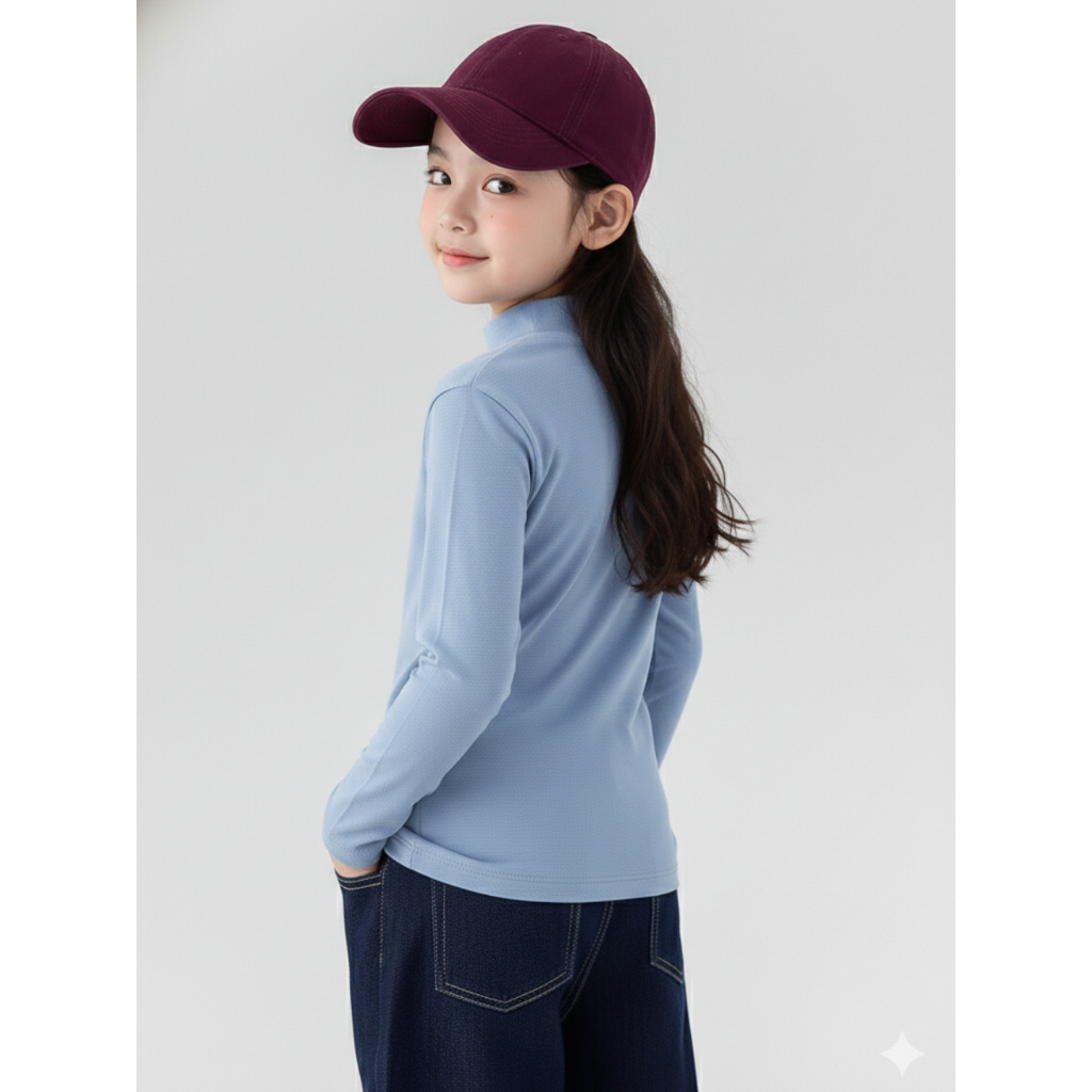 Daleman Manset Kaos Polos Anak Laki-Laki / Perempuan Lengan Panjang Usia 6/8Tahun