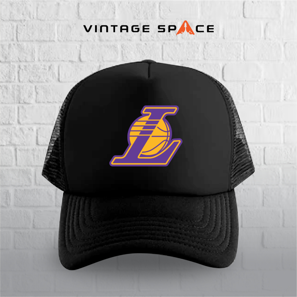 Topi basket untuk remaja dan dewasa/ topi Lakers/ topi basket/topi trucker custom sablon