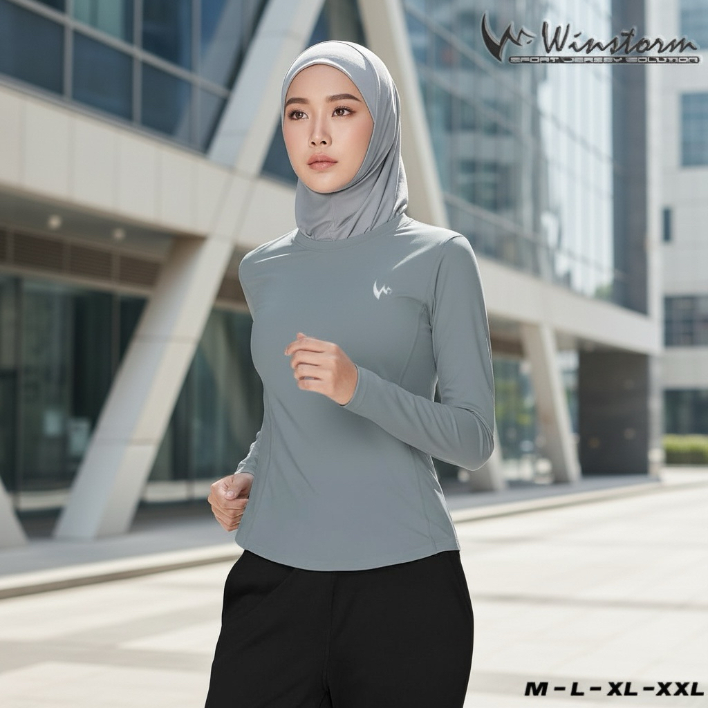 Baju Sport atasan lengan Panjang wanita premium