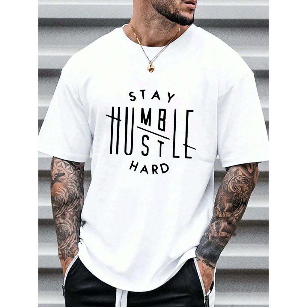 Kaos Distro SIZE JUMBO M - 6XL BIGSIZE PREMIUM  Sablon STAY HARD Terbaru Pria/ Wanita Unisex Catton 