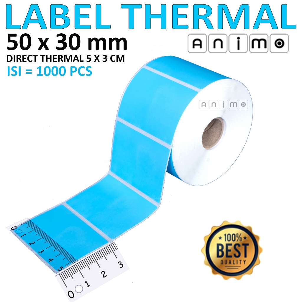 LABEL THERMAL WARNA 50 X 30 isi 1000 PCS - Label Barcode Direct Thermal Warna 50X30 mm - Stiker Ther