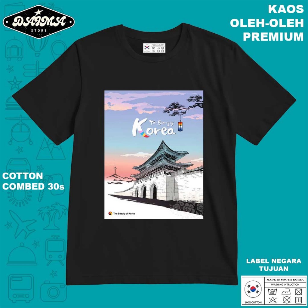 KAOS OLEH OLEH KOREA 60 PAKAI TAG LABEL KOREA ASLI BAJU SOUVENIR PREMIUM GIFT