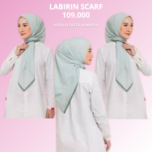 Dauky Labirin Scarf Hijab Segiempat Motif Bahan Sahara Voil Adem Jatuh Nyaman Dipakai