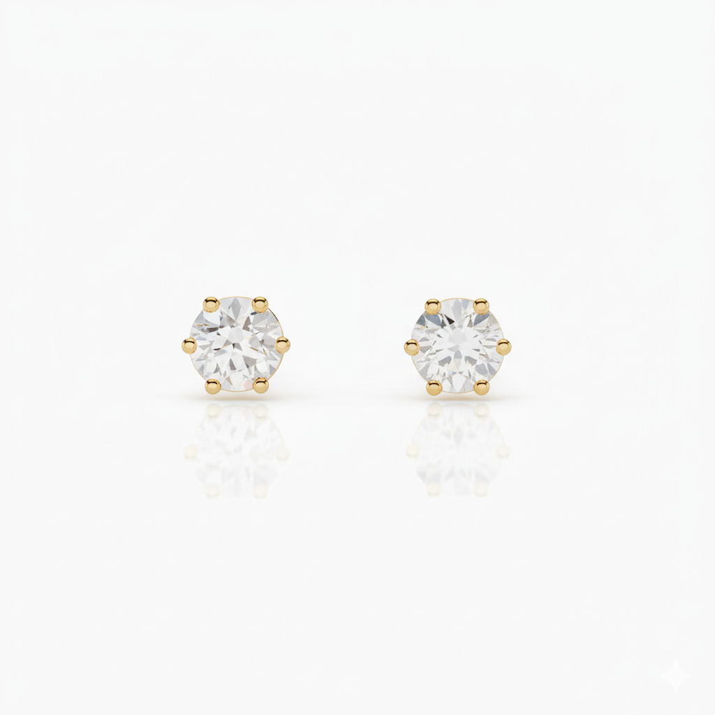 EKSKLUSIF LITTLETHINGSHECARE Anting Emas Bayi Sparkle Loop-Screw - Emas 8 Karat untuk Newborn