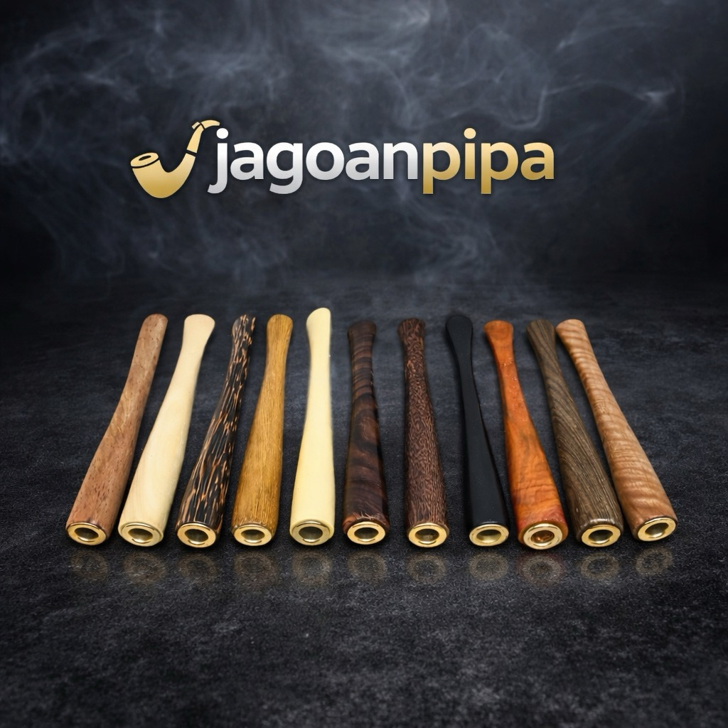 Once Pipa Kayu Motif Duyung Bahan Asli 14  Kayu Nusantara Panjang 12cm