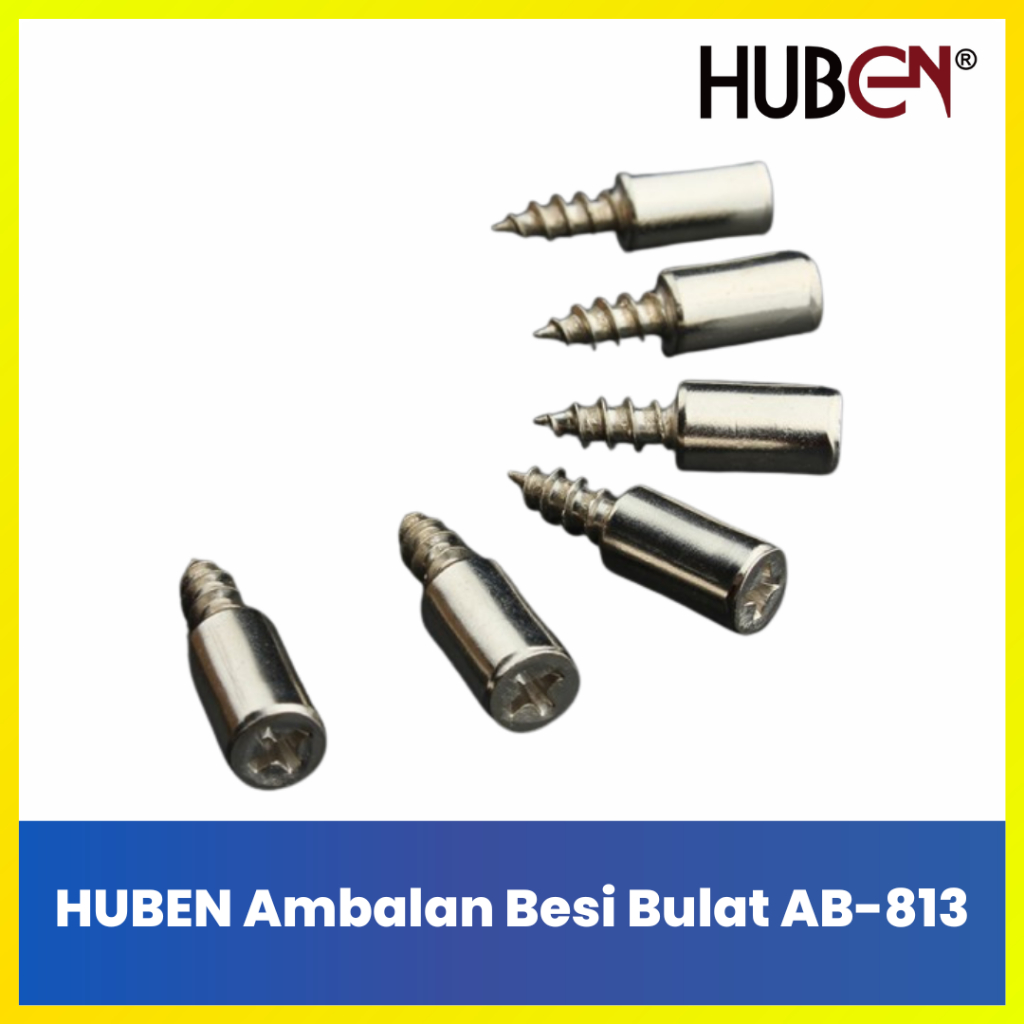 Huben Ambalan Besi 5mm Bulat Penahan Papan Rak Lemari Kaca Kayu - Fitting Furniture Sparepart Mebel 