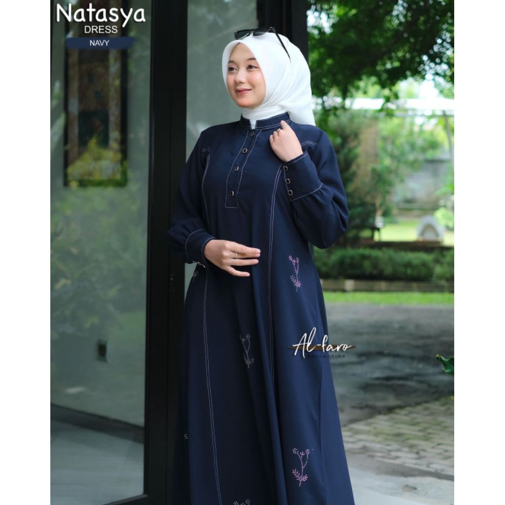 baru gamis Natasya Hafiza ori alfaro swarosky Hanifah mewah Kanisa murah kondangan lebaran polosan c