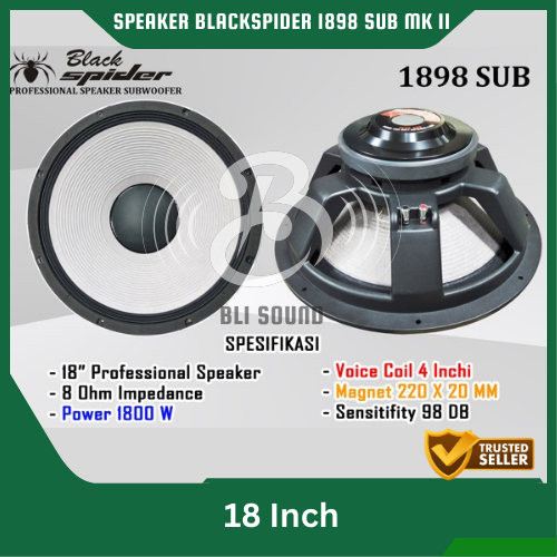 SPEAKER SUBWOOFER BLACK SPIDER 1898 SUB MK II 18 INCH BLACKSPIDER ORIGINAL