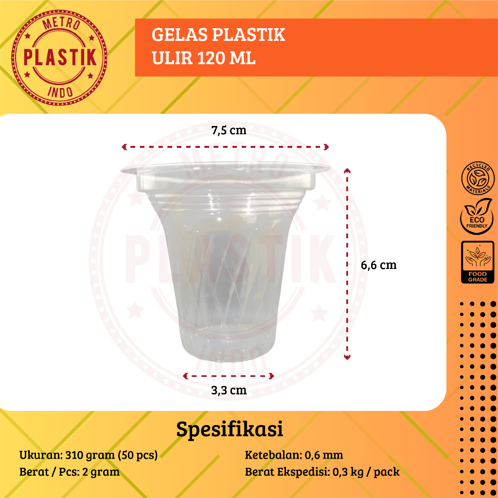Gelas Plastik Eskrim Jagung Jasuke Cup Ulir 120ml @50pcs