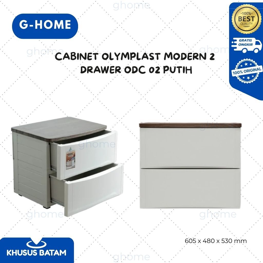 CABINET OLYMPLAST MODERN 2 DRAWER ODC 02 PUTIH