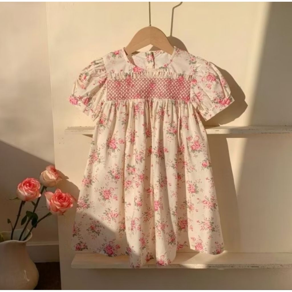 DRESS ANAK SMOKE DADA IMPORT BAHAN LEMBUT ADEM