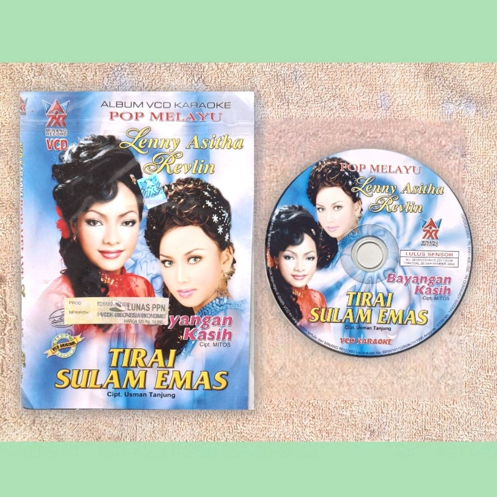 VCD Original Ekonomis - Lenny Asitha Reflin Pop Melayu Tirai Sulam Emas (Minang Record Asli)