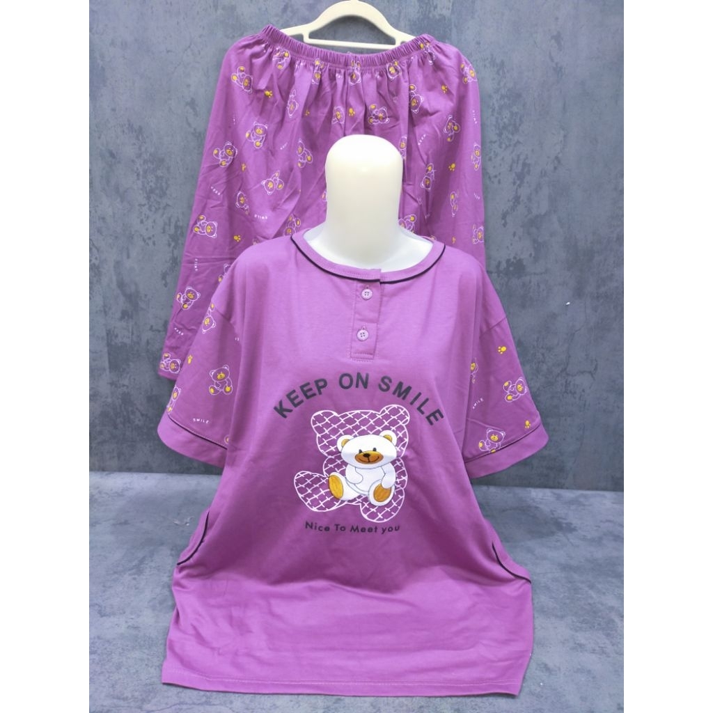 Baju tidur  kulot Tessa /3/4 jumbo Tessa LD 116