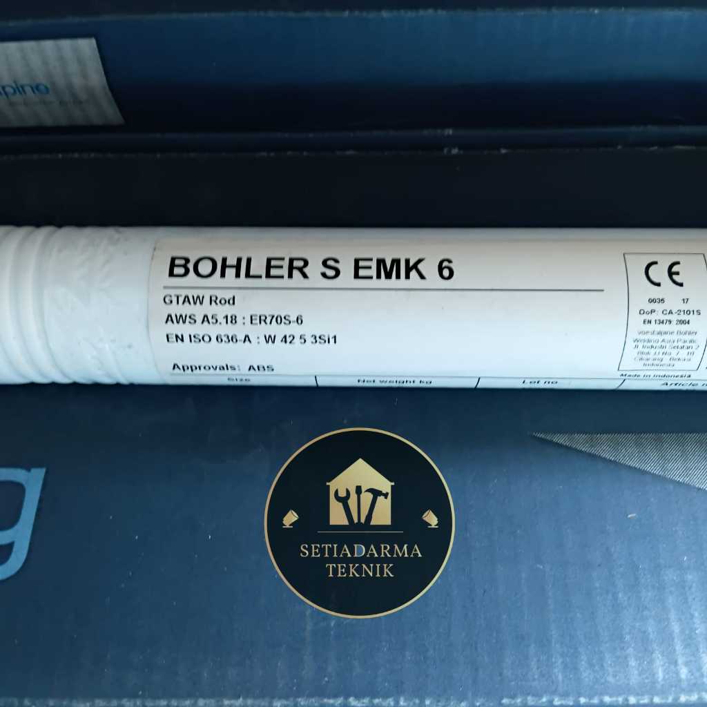 KAWAT LAS TIG / ARGON BOHLER S EMK 6  3.2MMx1000MM AWS-ER70S6 PER PACK 5KG