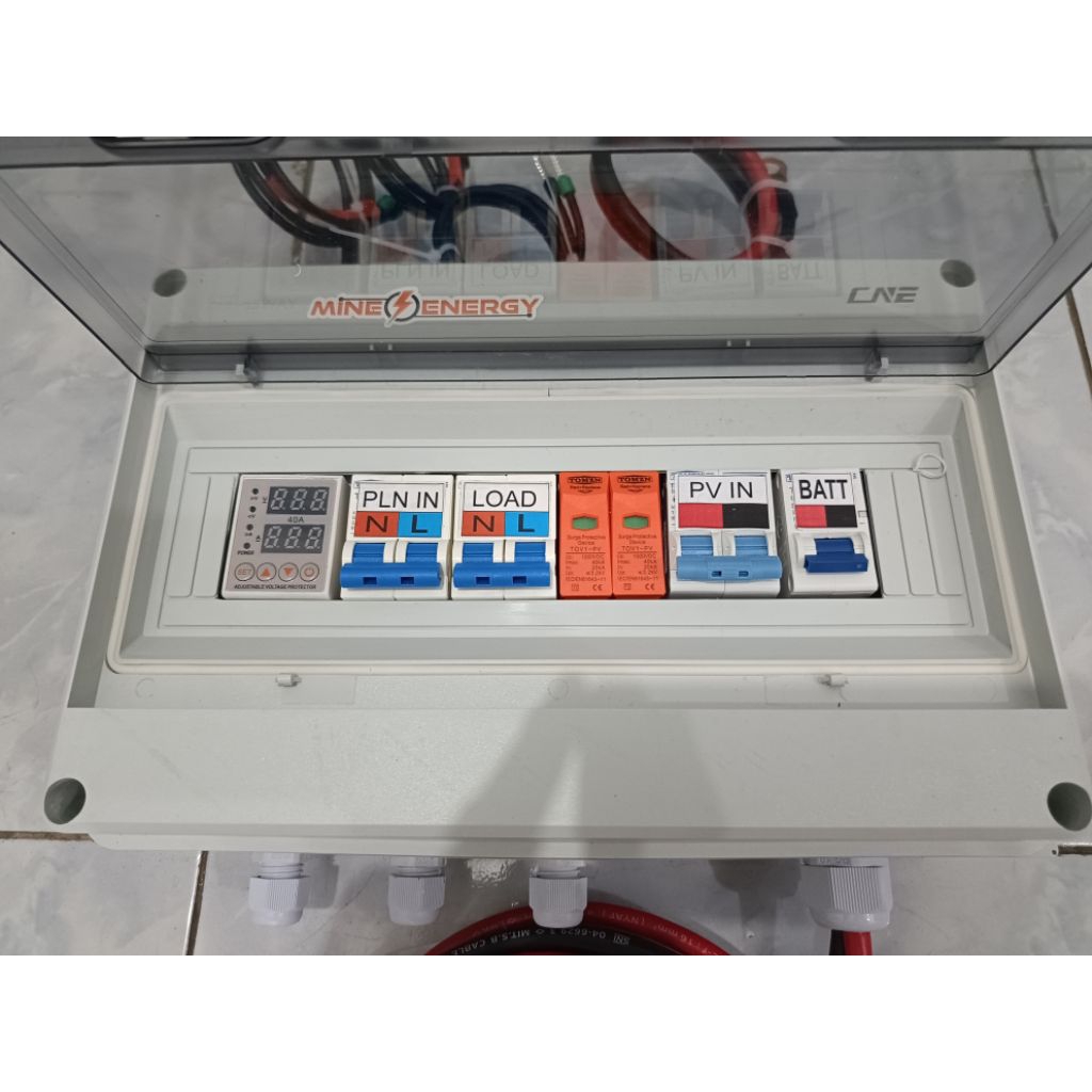 Box MCB Custum Untuk Inverter Hybrid 5kw max