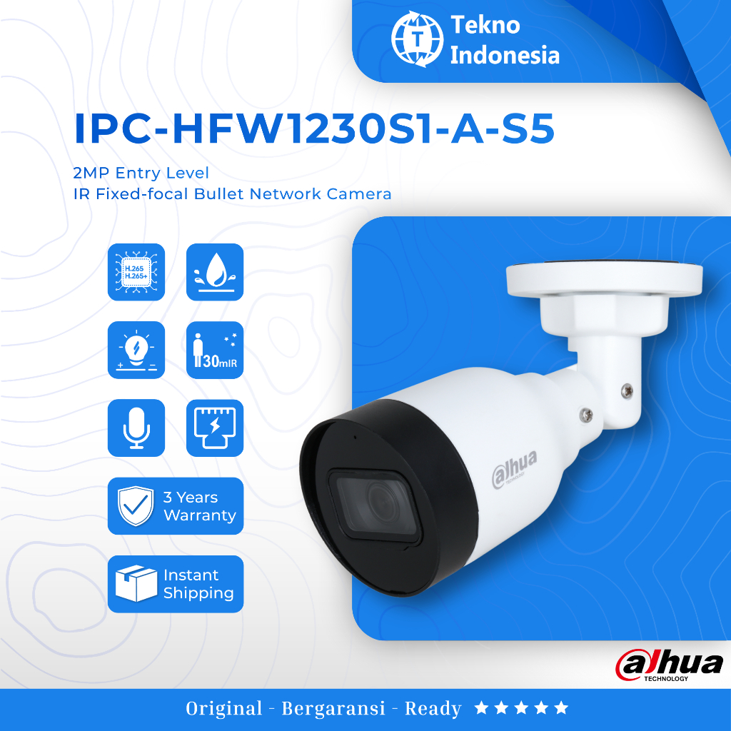 Dahua IPC HFW1230S1P-A S5 2MP Audio Mic Bullet IP Camera HFW1230S1-A