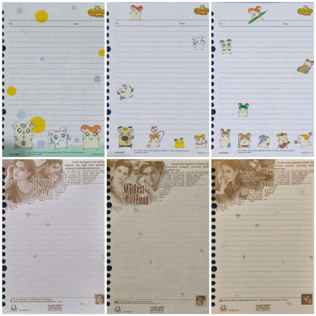 (Harga perlembar/ satuan) Kertas binder A5 Harvest series lama/ file Harvest jadul