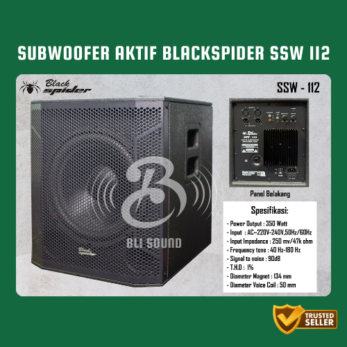 SUBWOOFER AKTIF BLACKSPIDER  SSW 112 BLACK SPIDER 12 INCH SSW112