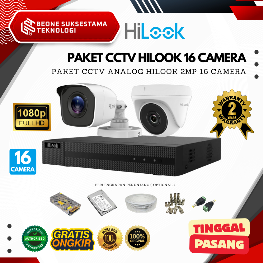 Hilook Paket CCTV 16 Camera 2MP 16 Chanel - Terlaris