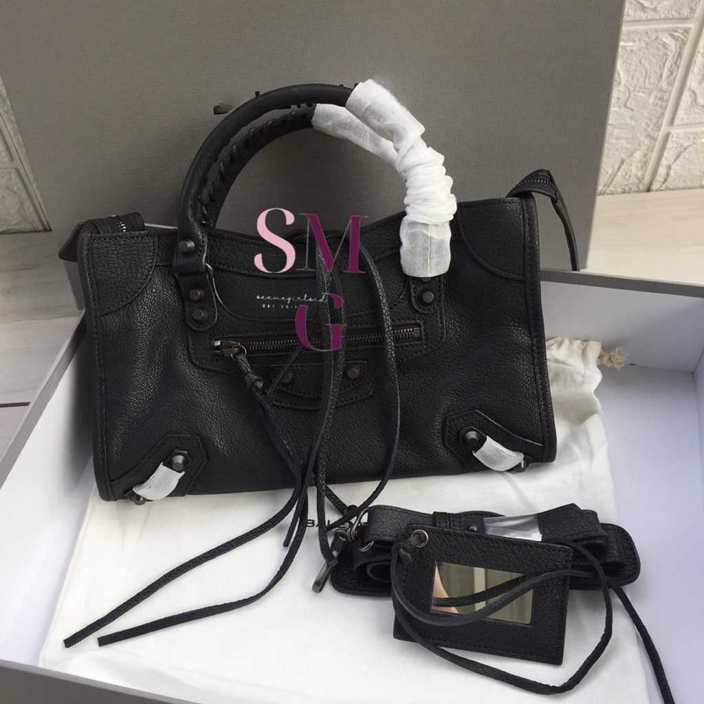 Tas Wanita Branded Kulit Hitam Edge City 30 Small Full Black