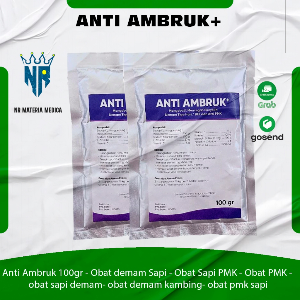 Anti Ambruk 100 gr - Obat Sapi Ambruk - Obat ternak ambruk- Obat Sapi PMK - Obat PMK - obat sapi