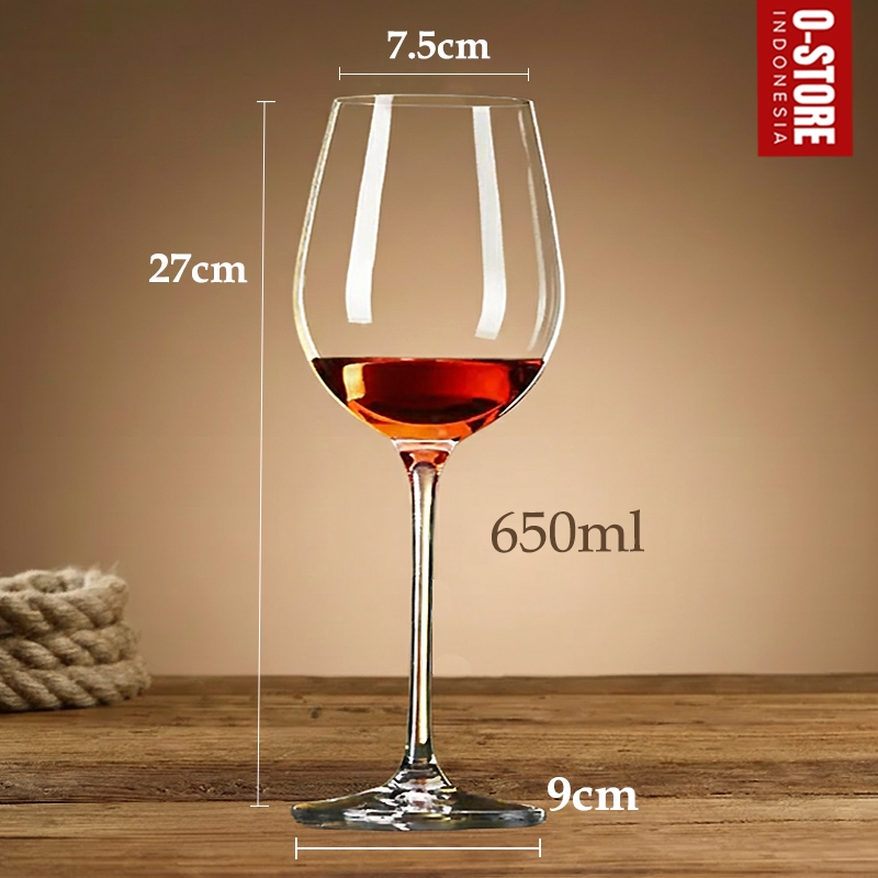 Gelas Wine Kaca Kristal Red Wine Stem Glass Wine Goblet Gelas Anggur Crystal Glass Gelas Koktail Shi