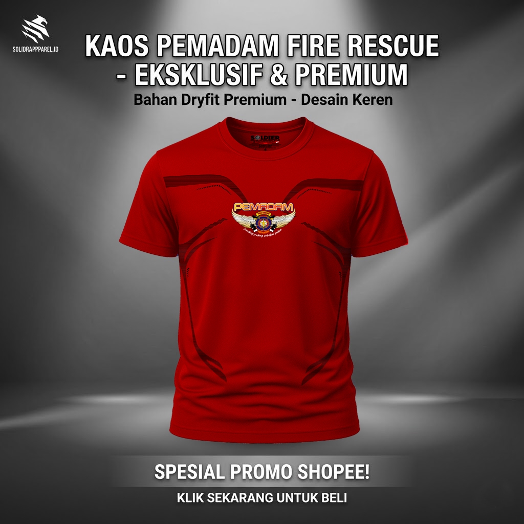Baju Kaos Pemadam Fire Rescue Original Bahan Dryfit Premium Adem Anti Gerah - Jersey Damkar