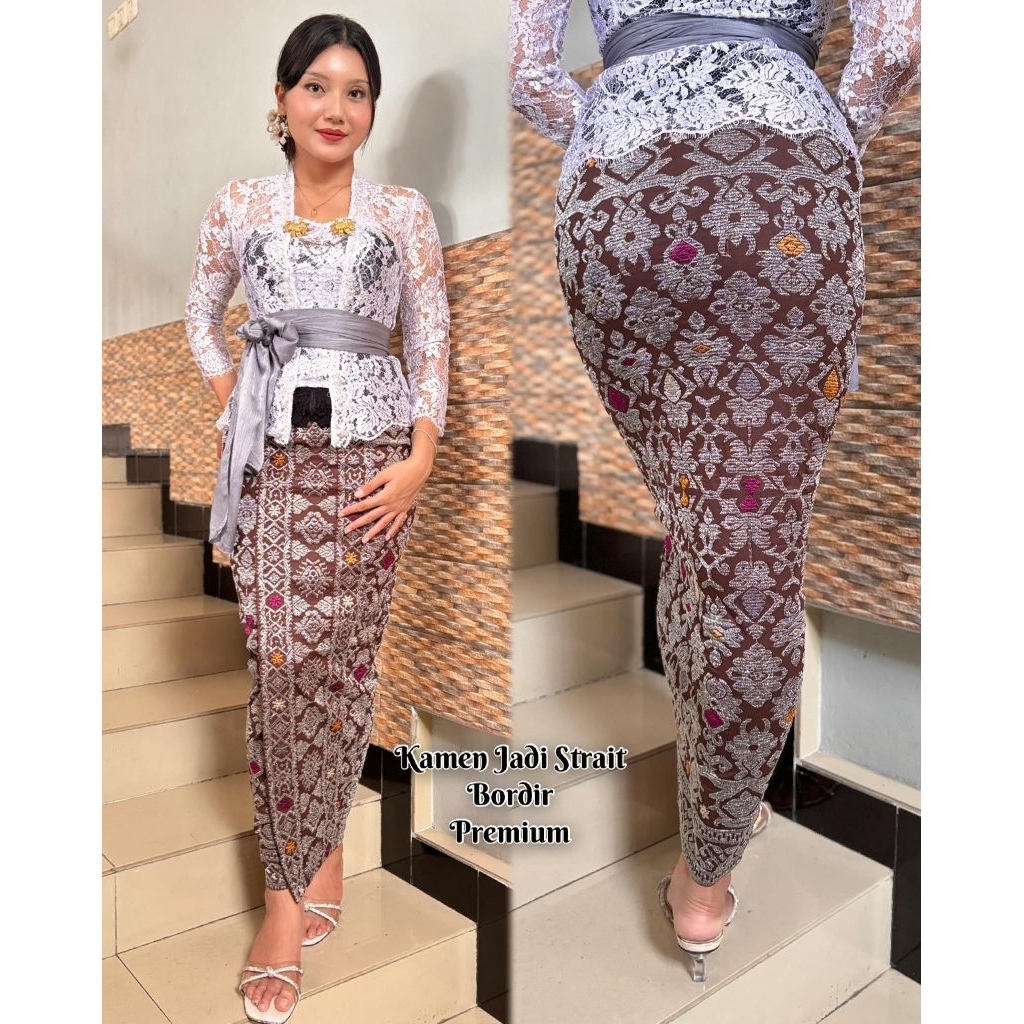 KAMEN JADI BORDIR SONGKET PREMIUM BORDIR PUCUK// ROK BORDIR SONGKET BALI// KAMEN JADI
