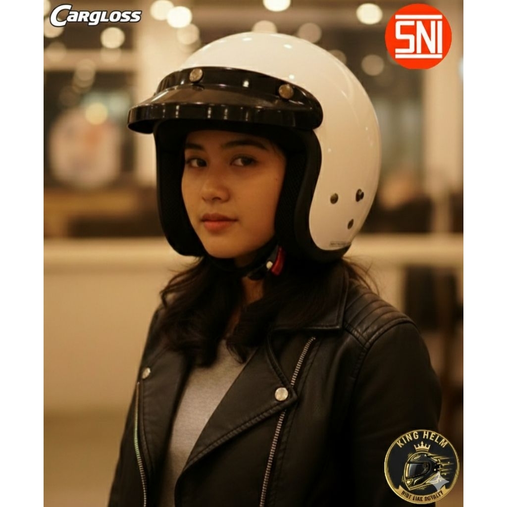 HELM CARGLOSS PREMIUM FREE KACA INJAK DATAR/HELM CFM CARGLOSS/HELM SNI