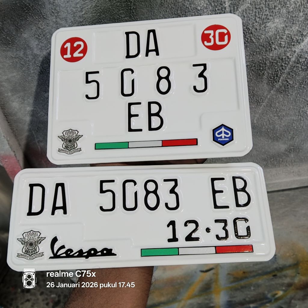 PLAT NOMER MOTOR MATIC, VESPA MATIC